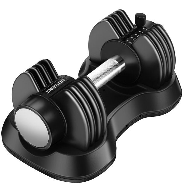 SUGIFT Adjustable Dumbbell 25 lbs with Automatic Adjustable and Weight Plate Black