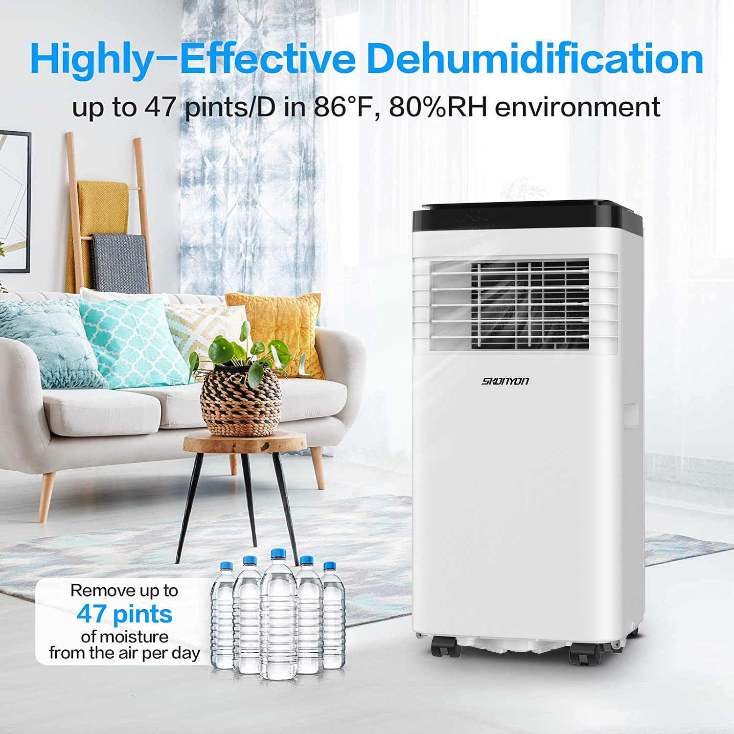 SUGIFT 8,000 BTU Portable Air Conditioner with Comfort Sense Remote and Window Kit, White, 1BR328K