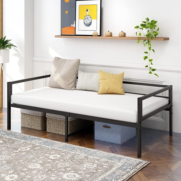 SUGIFT Metal Daybed Frame Heavy Duty Metal Slats Sofa Bed Platform Mattress