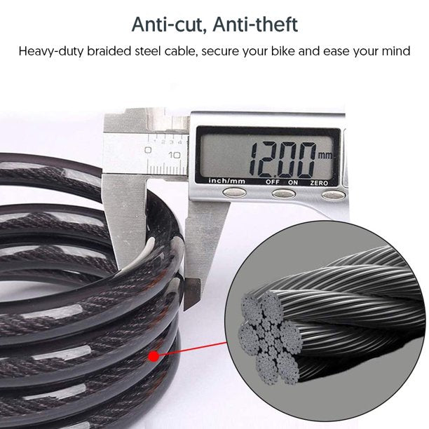 SUGIFT Bike Lock with Combination Kryptonite 4 ft Bicycle Lock Secure 5 Digit Resettable Cable Lock