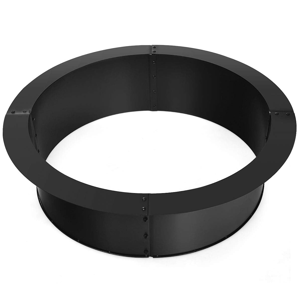 36 in. W x 10 in. H Round Heavy-Duty Steel Wood Burning Fire Pit Rim Liner