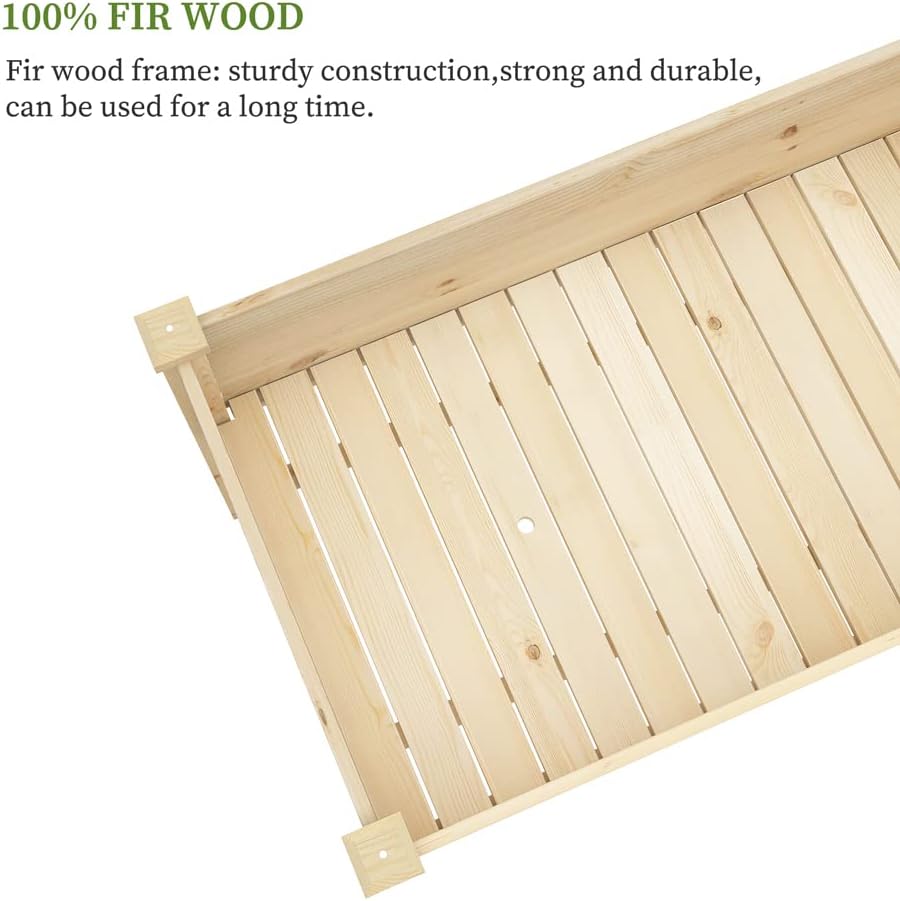 Raised Garden Bed 300lb Capacity, Natural