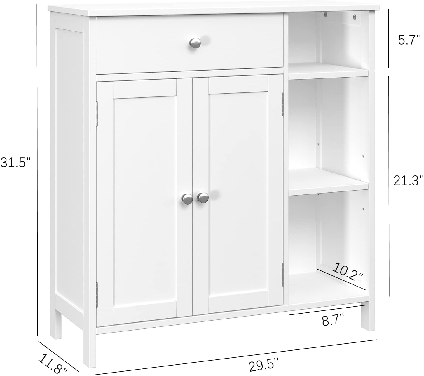 Freestanding Bathroom Cabinet with Doors