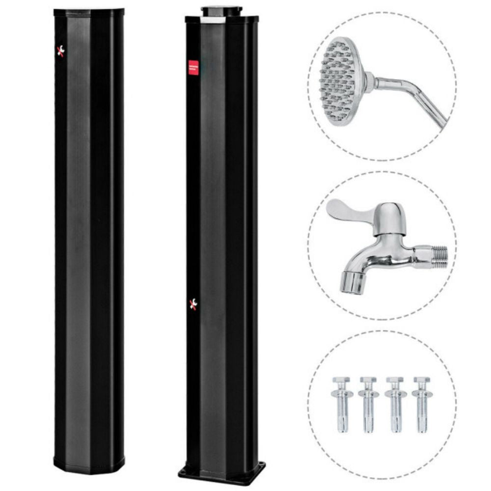7.2 ft. Outdoor Solar Heated Hot and Cold Shower with Adjustable Shower Head