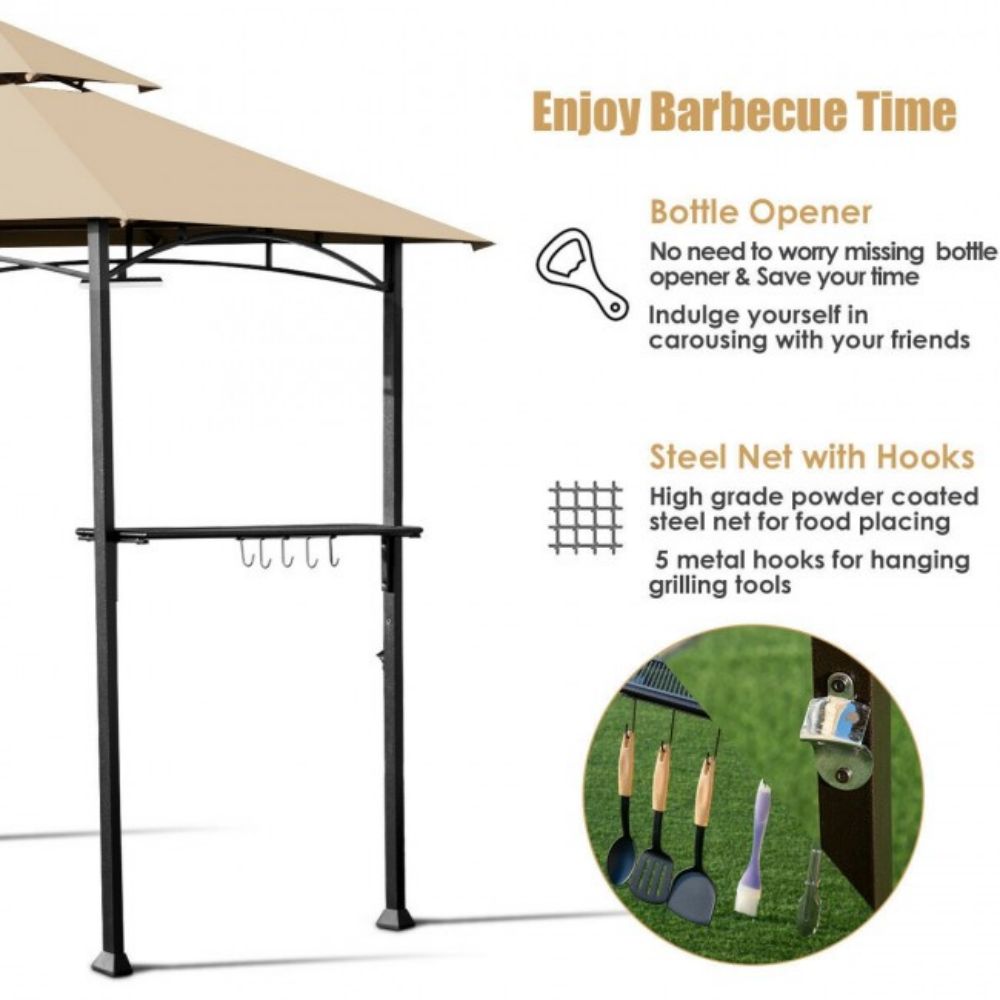 8 ft. x 5 ft. Outdoor Barbecue Grill Gazebo Canopy Tent