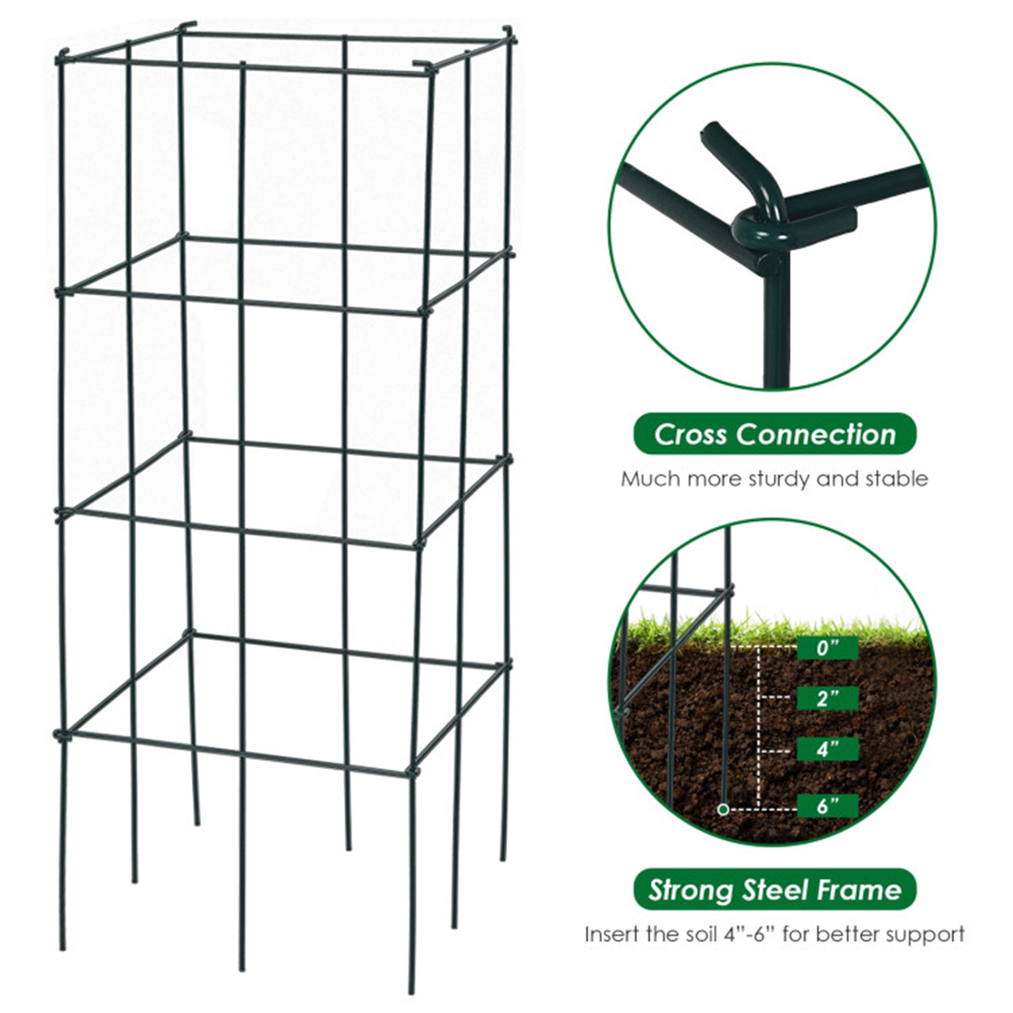 4-Pack Garden Trellis for Climbing Plants for Flower Vegetable