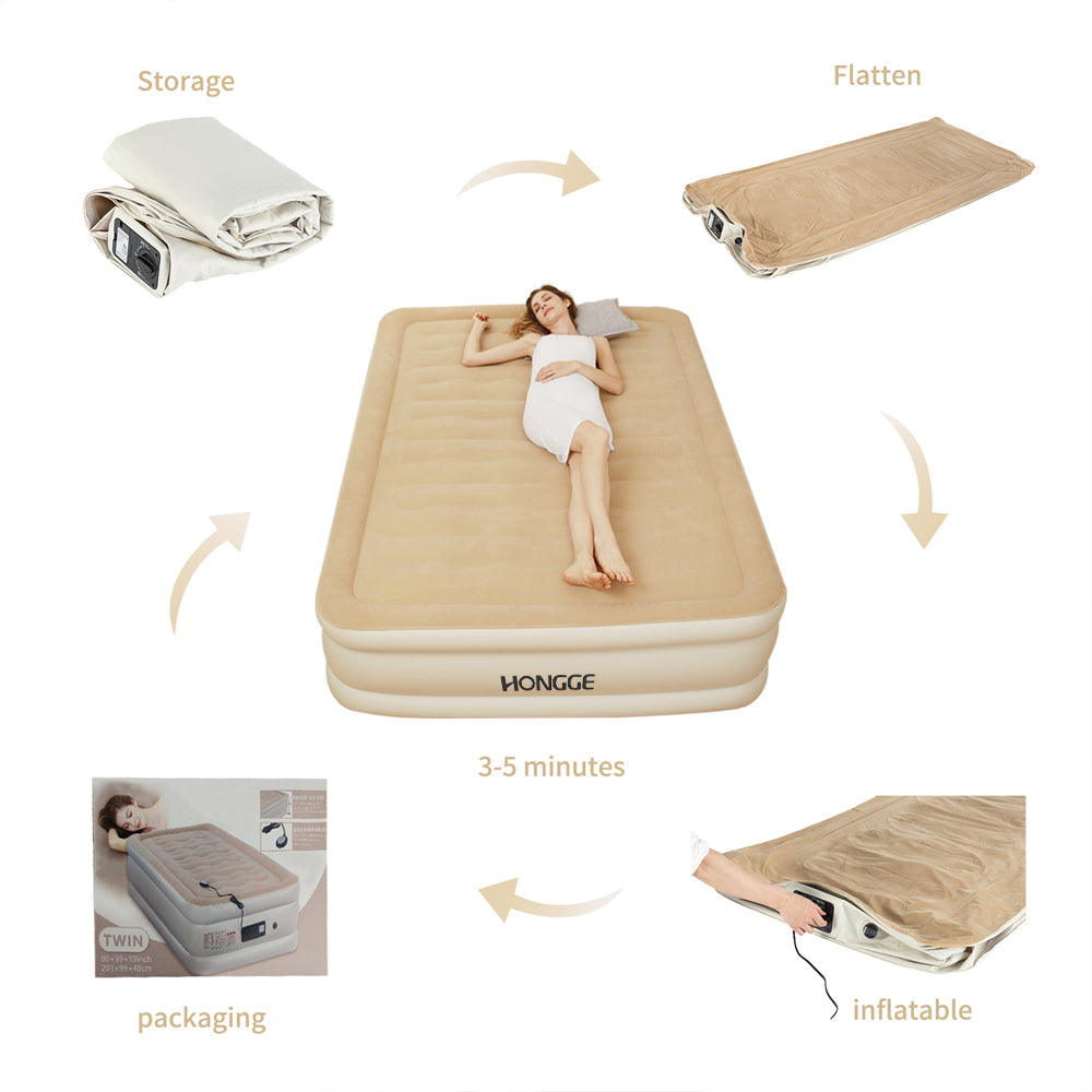 Inflatable Pvc Bed Flocking Inflatable PVC Air Beds Mattresses For Home Indoor And Outdoo ...