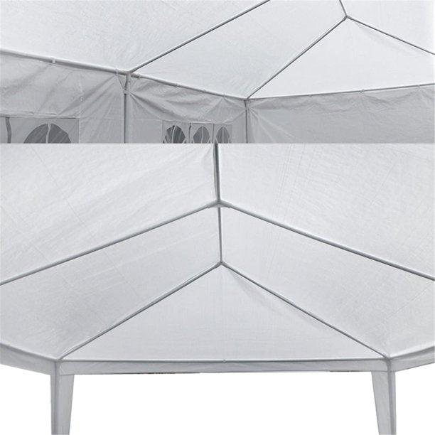 SUGIFT 10 x30 Outdoor Gazebo White Canopy with sidewalls Party Wedding Tent Cater Events Pavilion Beach BBQ (10'X30')