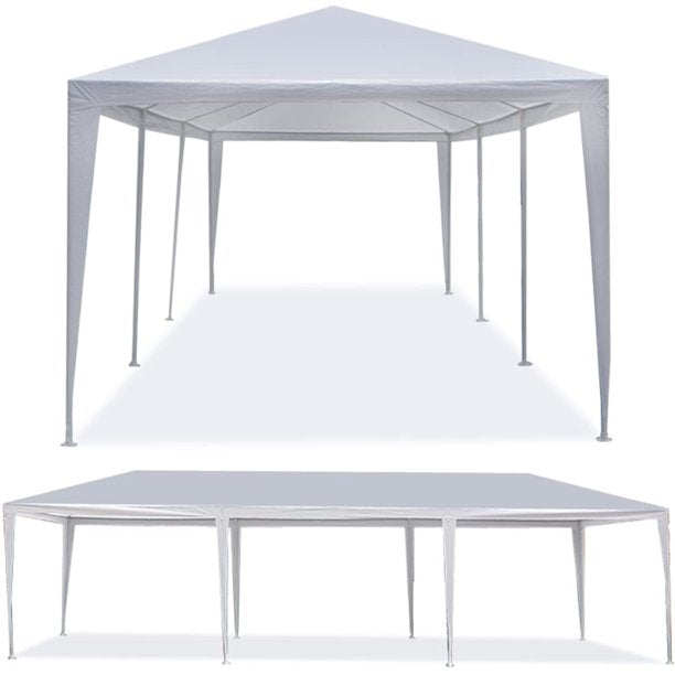 SUGIFT 10 x30 Outdoor Gazebo White Canopy with sidewalls Party Wedding Tent Cater Events Pavilion Beach BBQ (10'X30')
