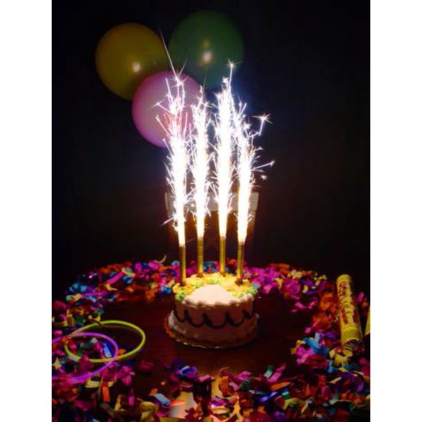 Sparkling Party Candles, 8 Ct, Sparklers 4 gold and 4 Silver, Cake Candles
