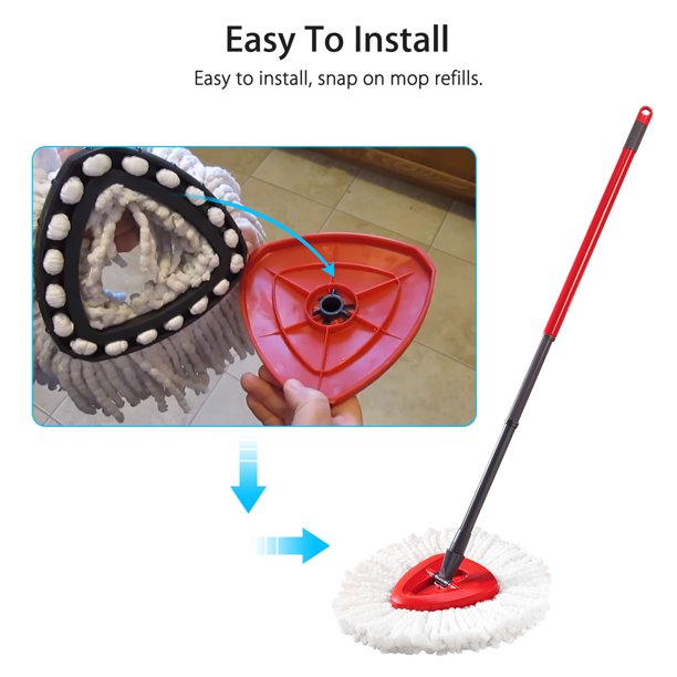 SUGIFT 4 Pack Microfiber Mop Head 360 Degree Rotating Magic Mop Replacement Mop Head