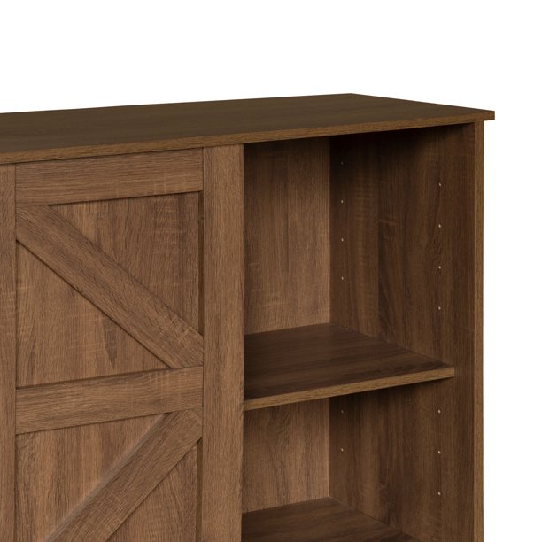 SUGIFT 32in Farmhouse Barn Door Accent Cabinet Cabinet Storage