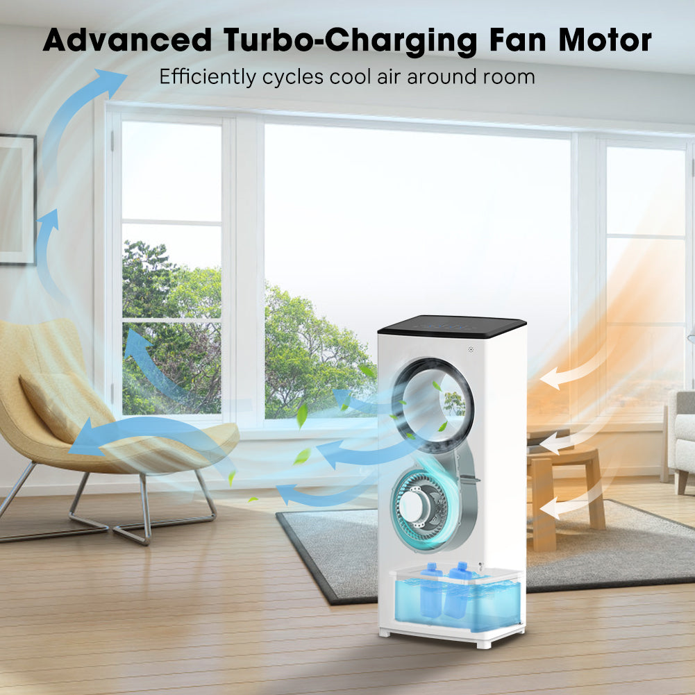 SUGIFT 3-in-1 Air Cooler,Swamp Cooler w/ Cooling Function, Bladeless Design