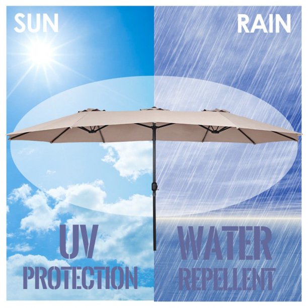 15 ft Folding Umbrella Outdoor Patio Umbrella with Crank without Base