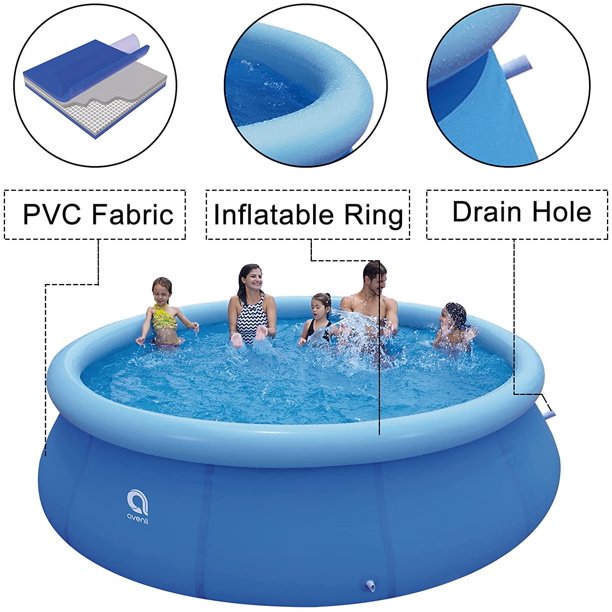 SUGIFT Pool 12ft x 30in Easy Inflatable Above Ground Swimming Pool