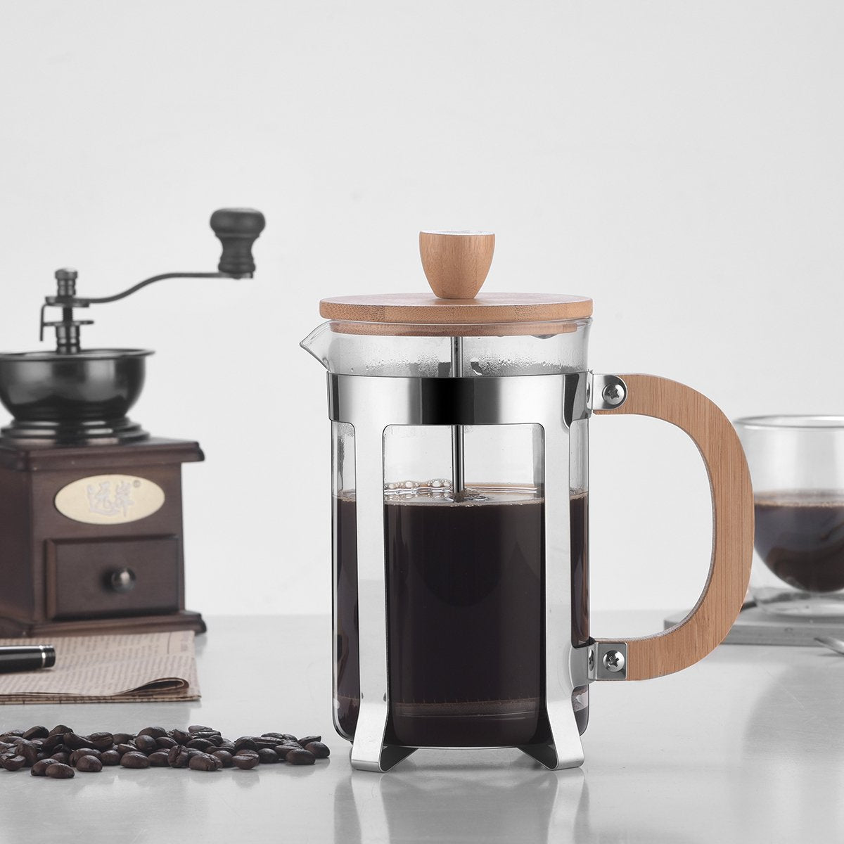 SUGIFT 8 Cup French Press Chrome Coffee Maker