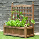 30 in. x 25 in. Wood Planter Raised Beds Outdoor Solid Free Standing with Trellis