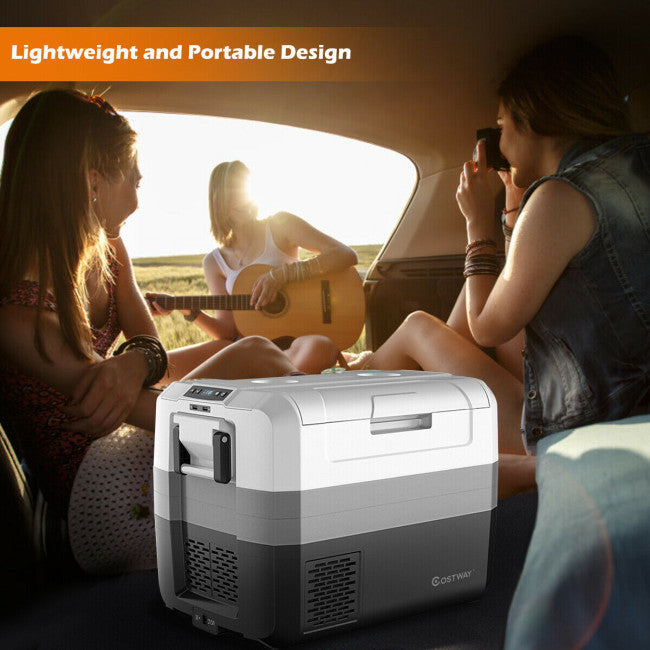 SUGIFT 58 Quart Electric Cooler with Handle,12V Portable Fridge for Vehicles Camping, Travel & Picnics
