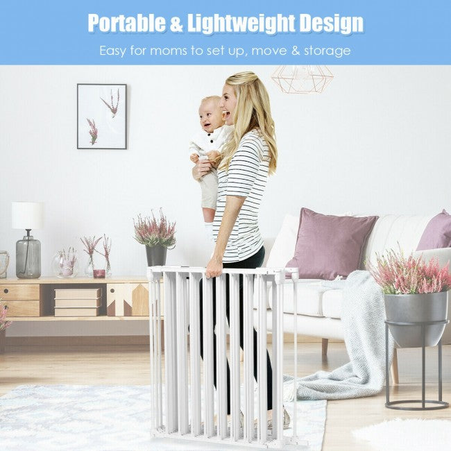 SUGIFT Metal Fireplace Fence Guard 6-Panel Baby Safety Gate for Kids Pet