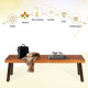 59 in. Patio Acacia Wood Dining Bench Seat with Steel Legs