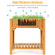 8 Grids Wood Elevated Garden Planter Box Kit with Liner and Shelf (1-Pack)