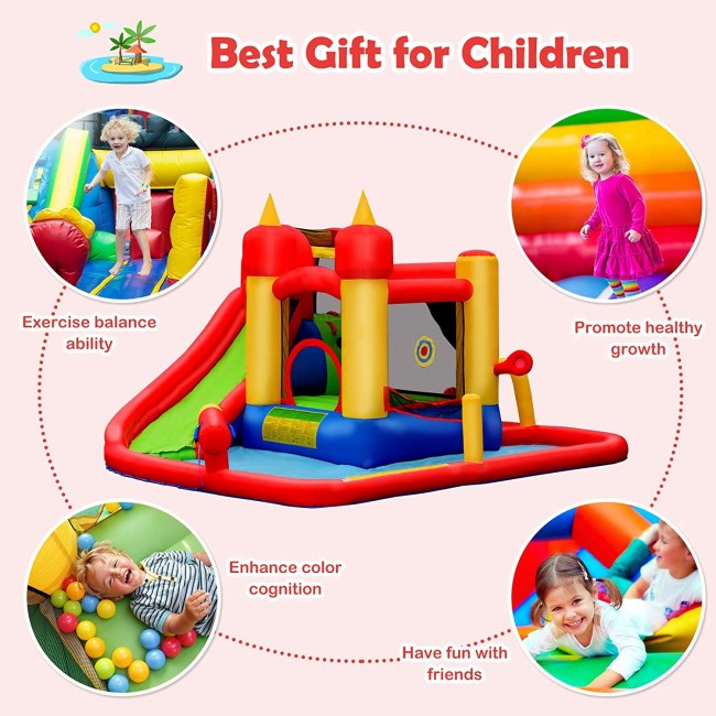 SUGIFT Inflatable Water Slide Jumper Bounce House with Ocean Ball without Blower