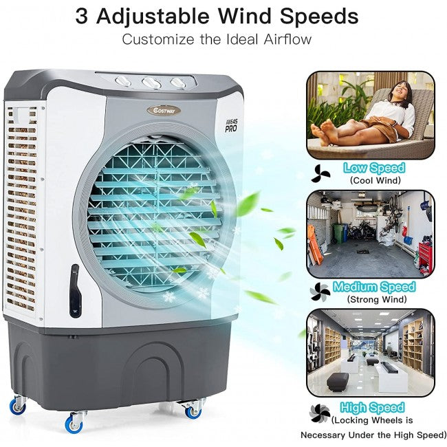 SUGIFT 4-in-1 Portable Industrial Evaporative Cooler with 45L Tank£¬Air Cooling Fan,Gray