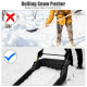 58 in. Steel Handle Plastic Folding Snow Shovel Pusher Scoop in Black with Wheels