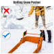 58 in. Steel Handle Plastic Folding Snow Shovel Pusher Scoop in Orange with Wheels
