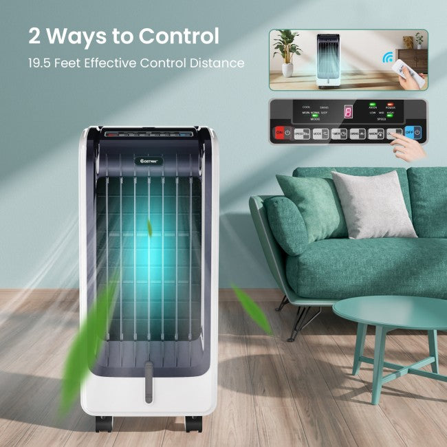 SUGIFT 110V Portable Cooling Evaporative Fan with 3-Speed and 8H Timer Function