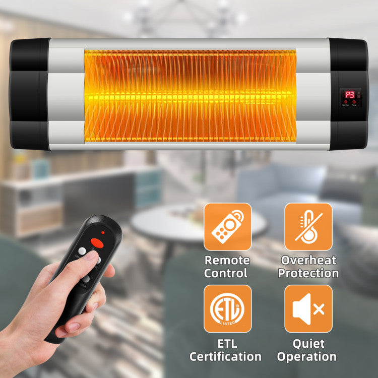 SUGIFT 1500W Adjustable Infrared Wall-Mounted Patio Heater with Remote Control