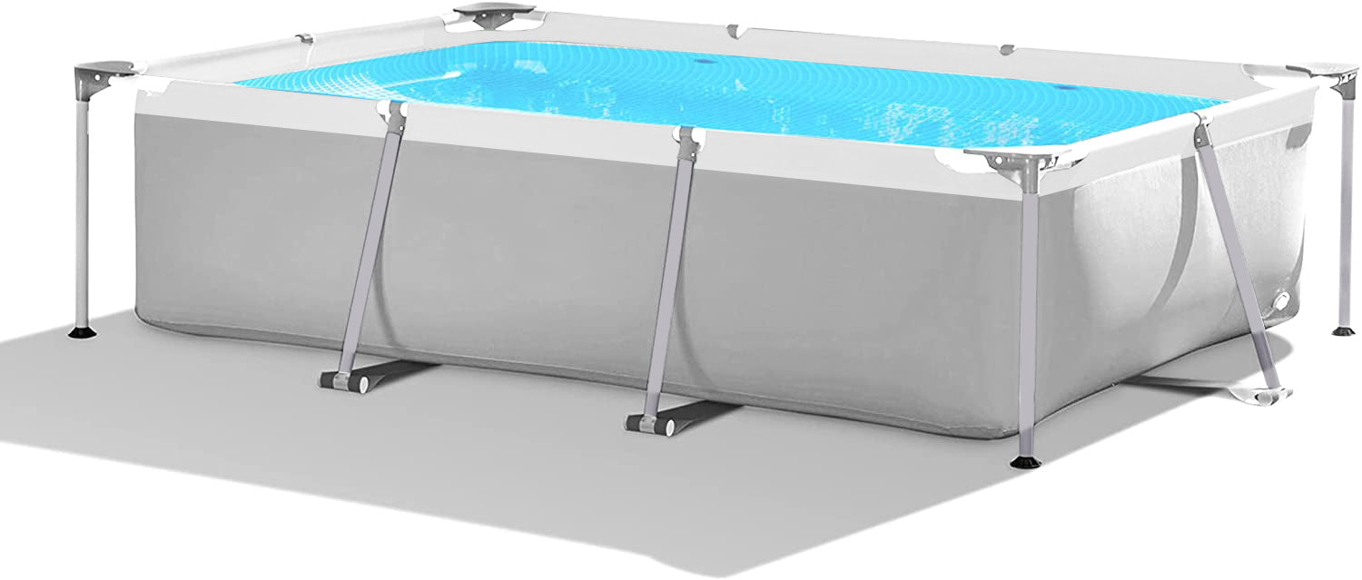 Above Ground Swimming Pool 10 ft x 6.8 ft Outdoor Rectangular Metal Frame Pool for Kids and Adults, Family Swimming Pools Above Ground for Backyard Garden Patio (Pool Only)