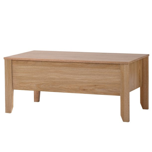 SUGIFT Modern Lift-Top Coffee Table with Storage, Sofa Table For Living Room Oak