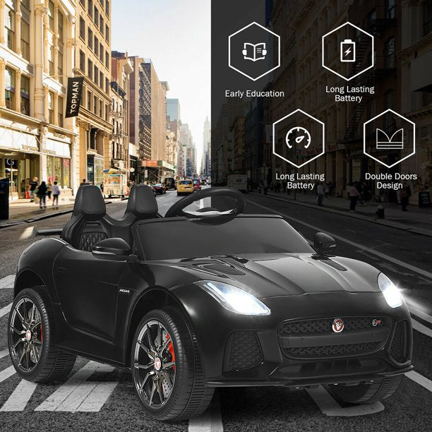 12V Jaguar F-Type SVR Licensed Kids Ride On Car Motorized Vehicle w/ MP3 Black