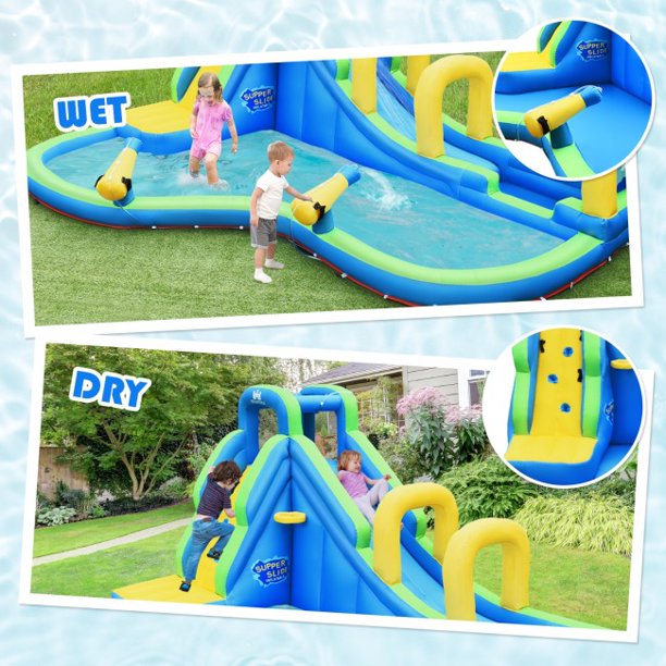 SUGIFT Inflatable Water Slide Kids Bounce House Without Blower