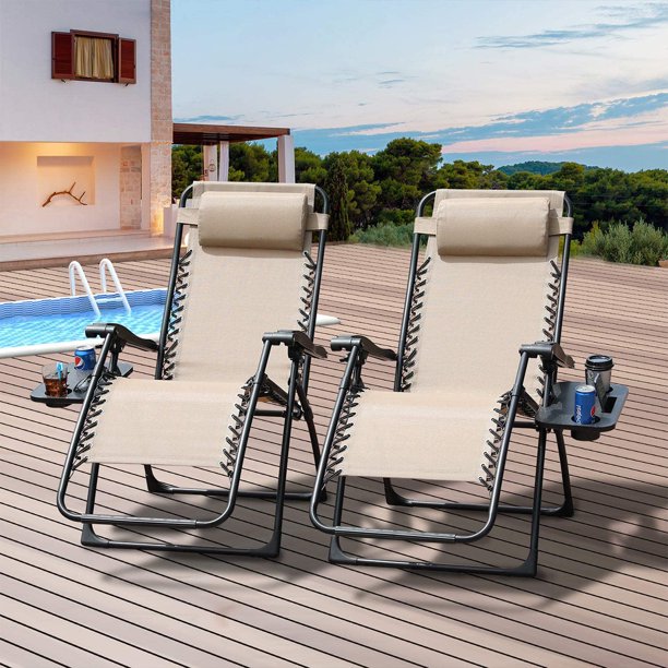 2 zero gravity chairs lounge patio chairs outdoor top yard