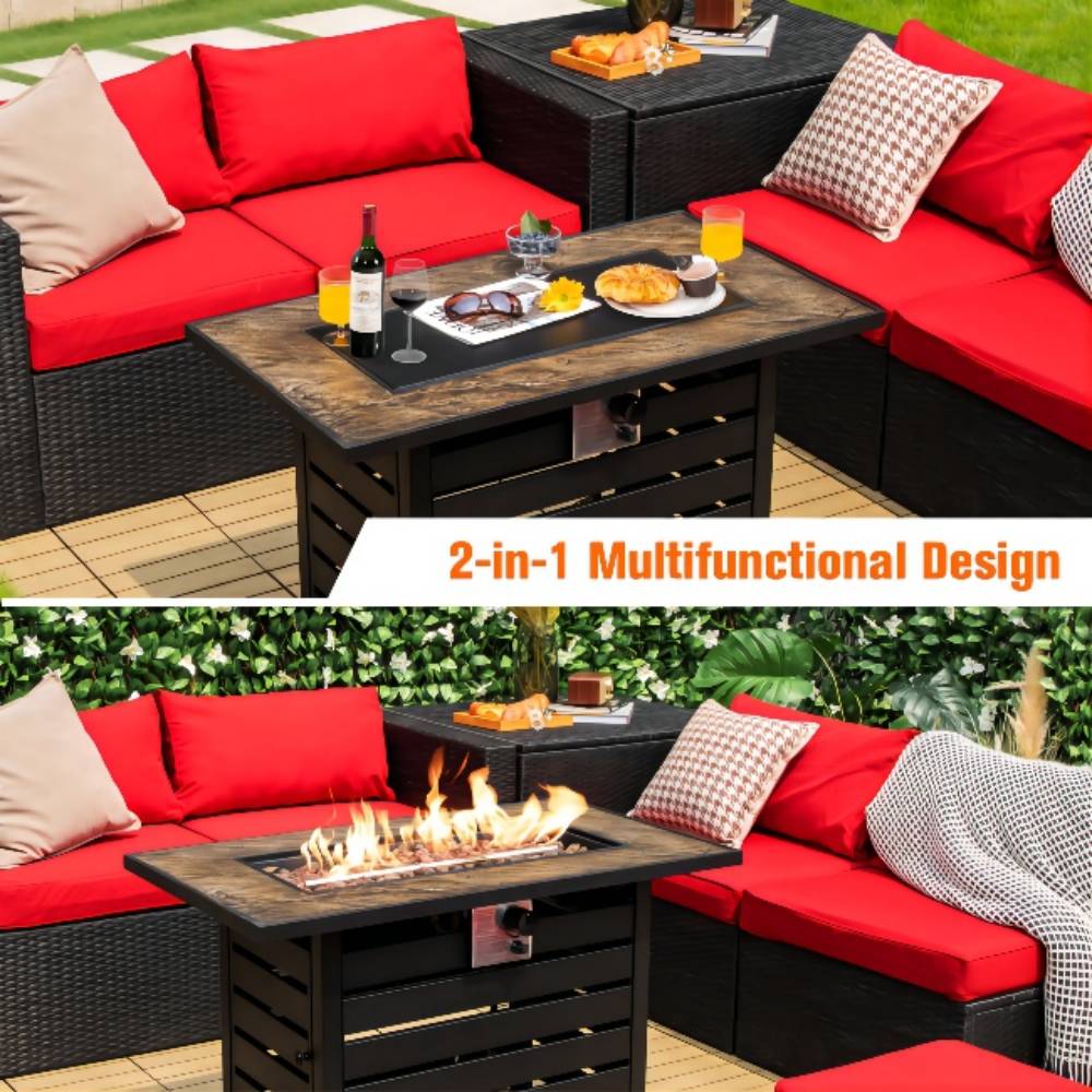 42 in. x 25 in. 60,000 BTU Rectangular Propane Fire Pit Table