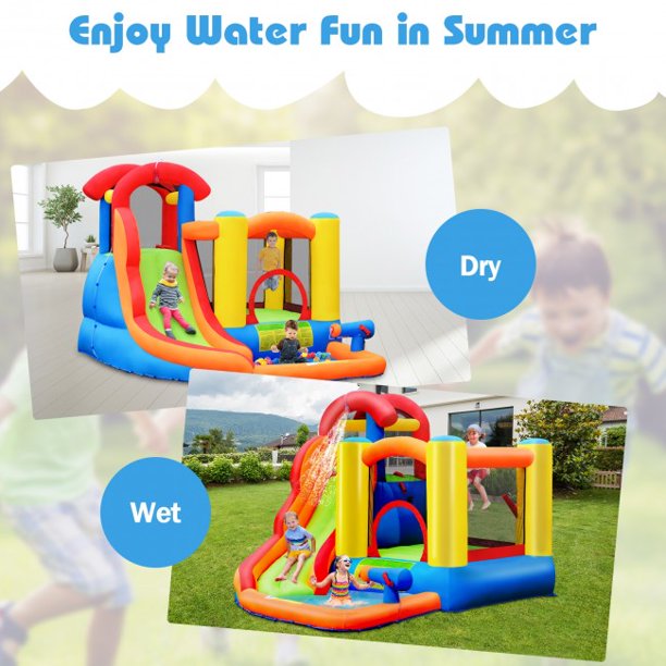Kid Inflatable Bounce House Water Slide Castle with Blower