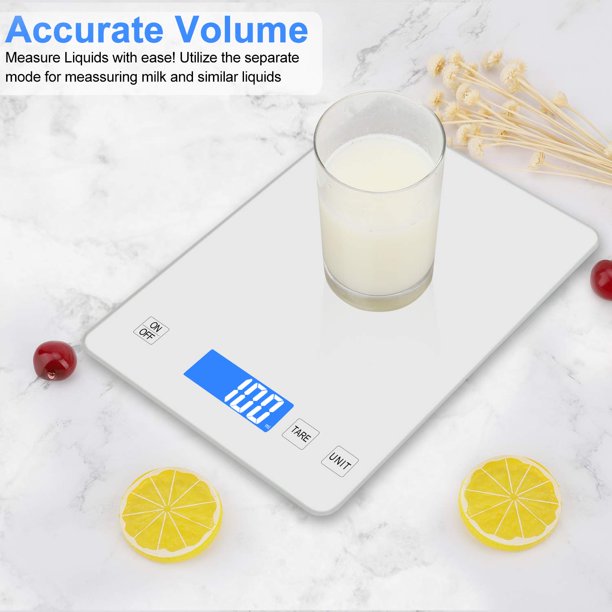 Food Scale,33lb/15kg Rechargeable Digital Kitchen Scale,1g/0.1oz Precise Graduation (White)