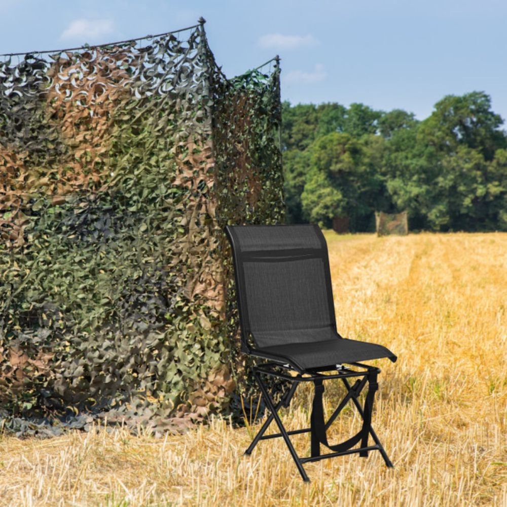 All-Weather Outdoor Metal Foldable 360-Degree Swivel Hunting Chair