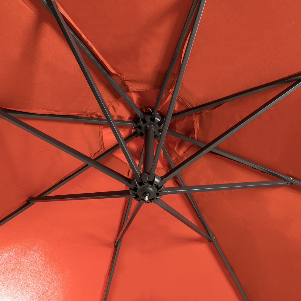SUGIFT 13' x 6.5' Rectangular Outdoor Patio Market Umbrella with Crank-Orange