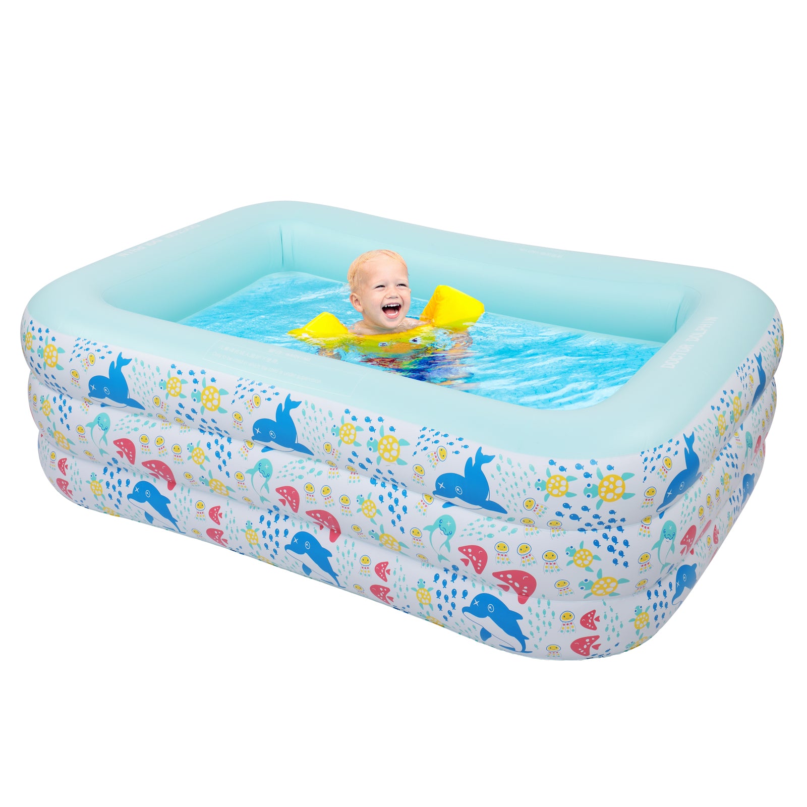 SUGIFT Inflatable Swimming Pool for Kids Ground Pools 82.7 in  X 55 in  X 23.6 in  Blue