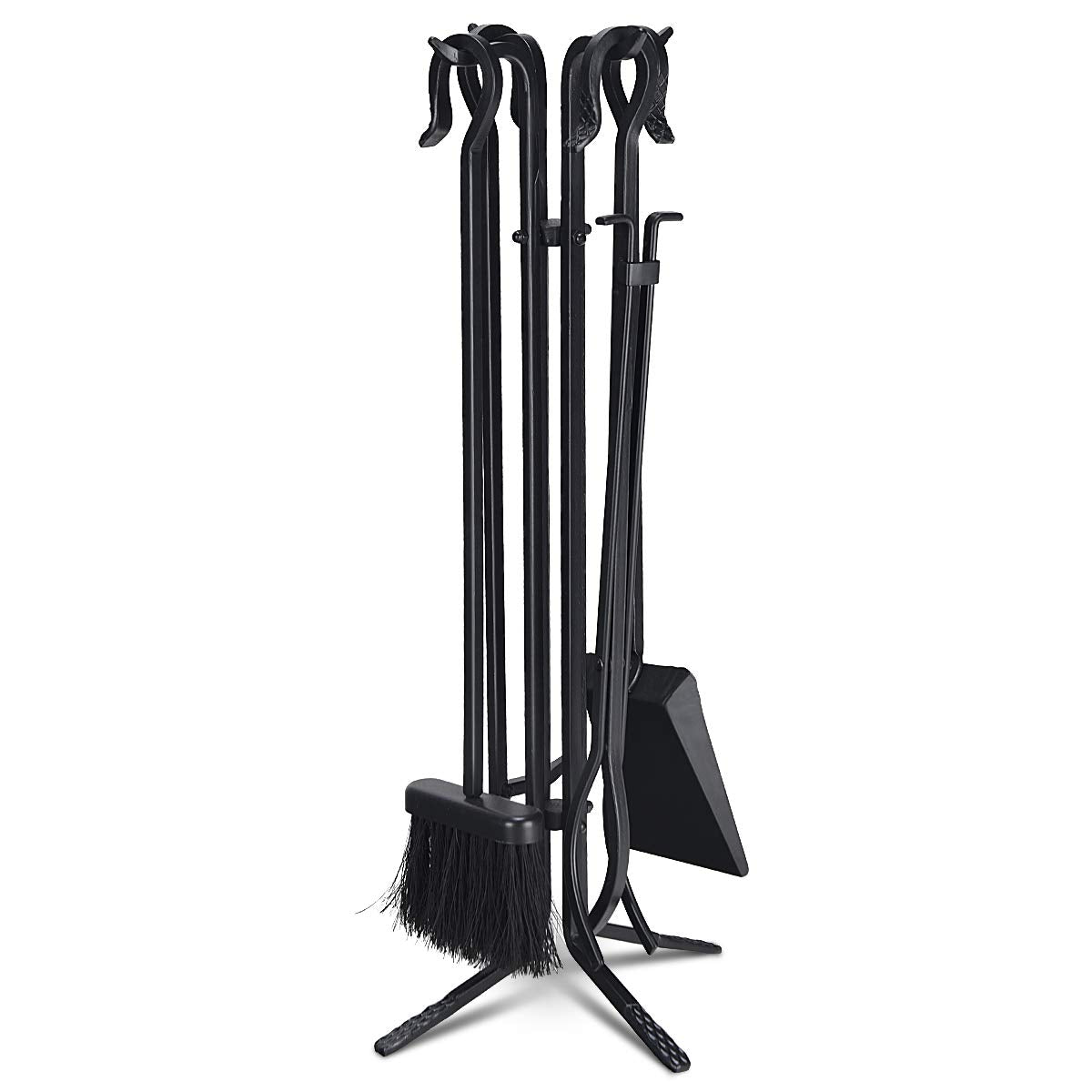 Black 5-Piece Fireplace Tool Set