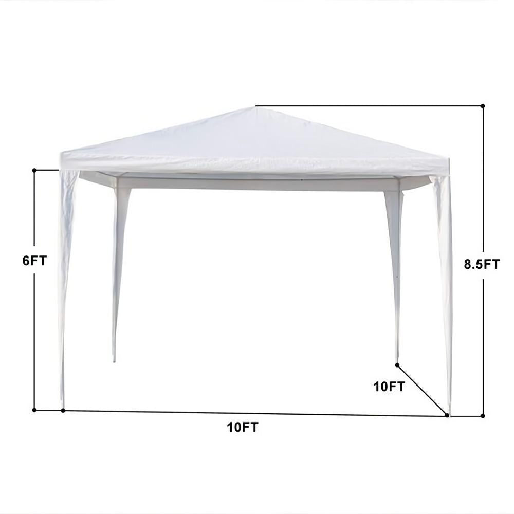 10 ft. x 10 ft. White Patio Tent Party Tent with 3 Removable Side Walls