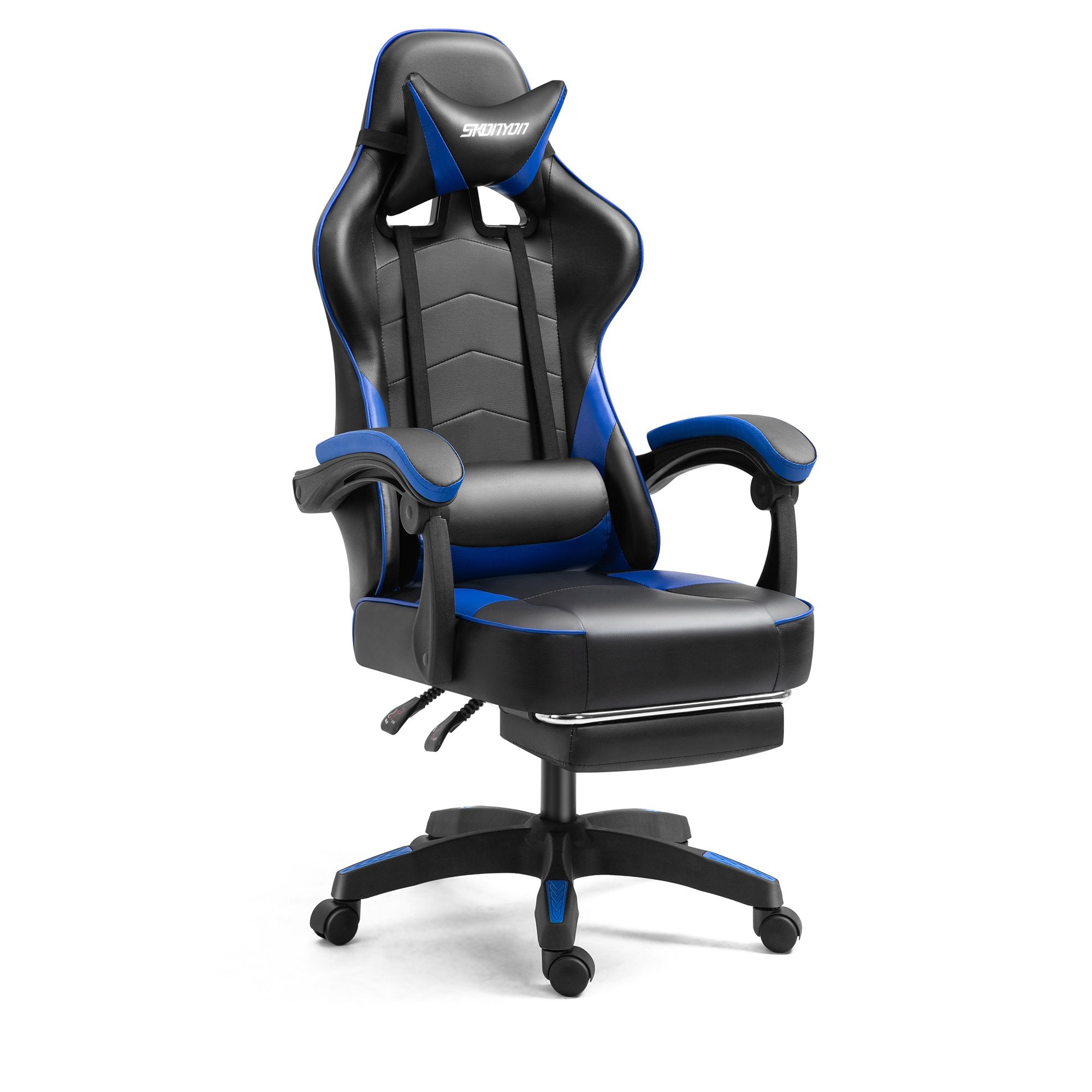 SUGIFT Gaming Chair Office Chair Ergonomic PC Computer Chair Reclining Racing Chair with Headrest and Lumbar Support Gaming Chair for Adults Men Women Teens Desk Chair (Black+Blue)
