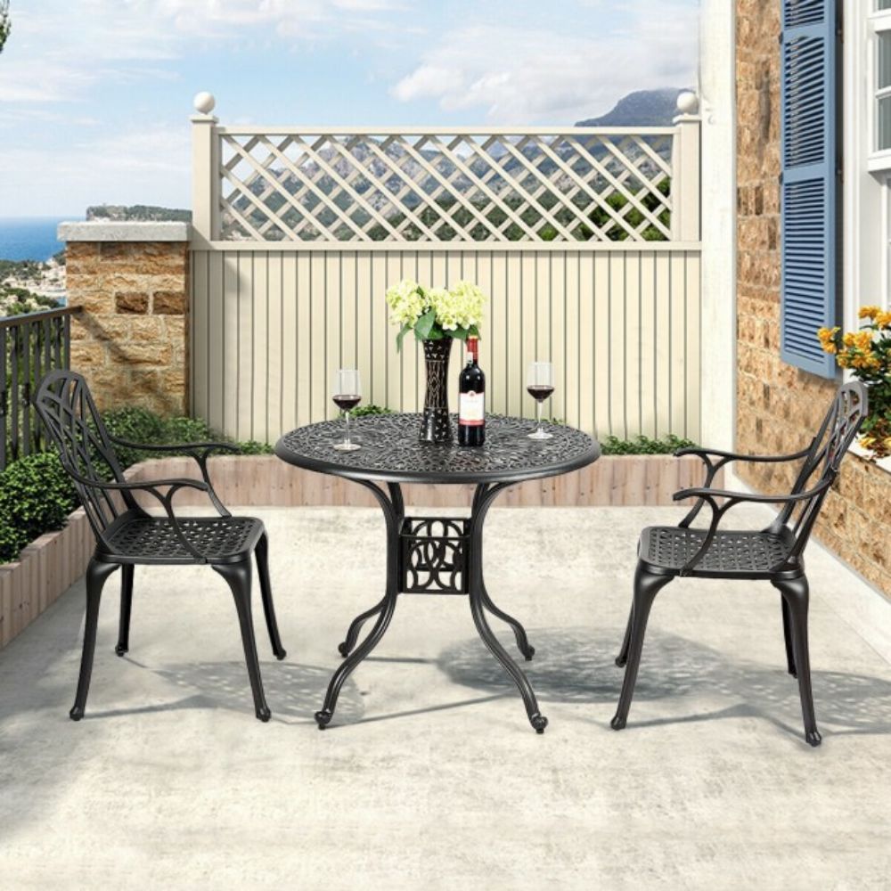 Aluminum Outdoor Dining Set of Patio Bistro Chairs (2-Pack)