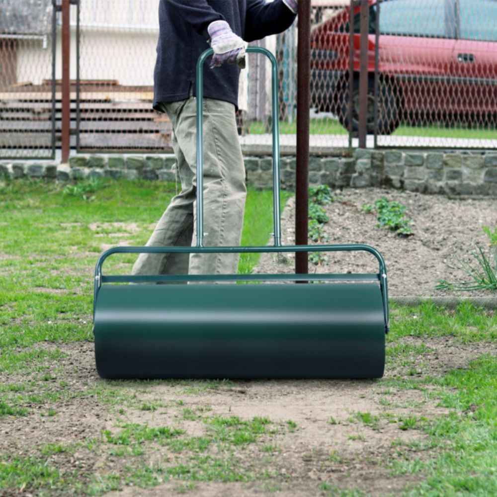 36 in. x 12 in. Tow Lawn Roller Water Filled Metal Push Roller