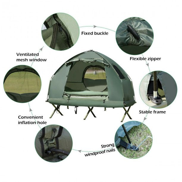 air pop up tent SUGIFT Outdoor Tent 1-Person Compact Portable Pop-Up Tent Air Mattress