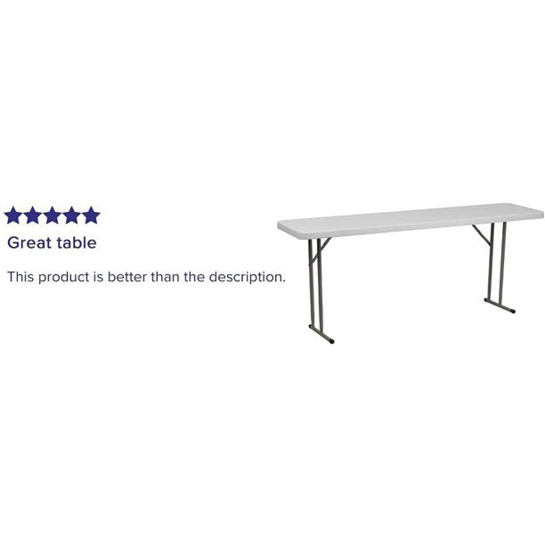 Flash Furniture 6-Foot Granite White Plastic Folding Training Table