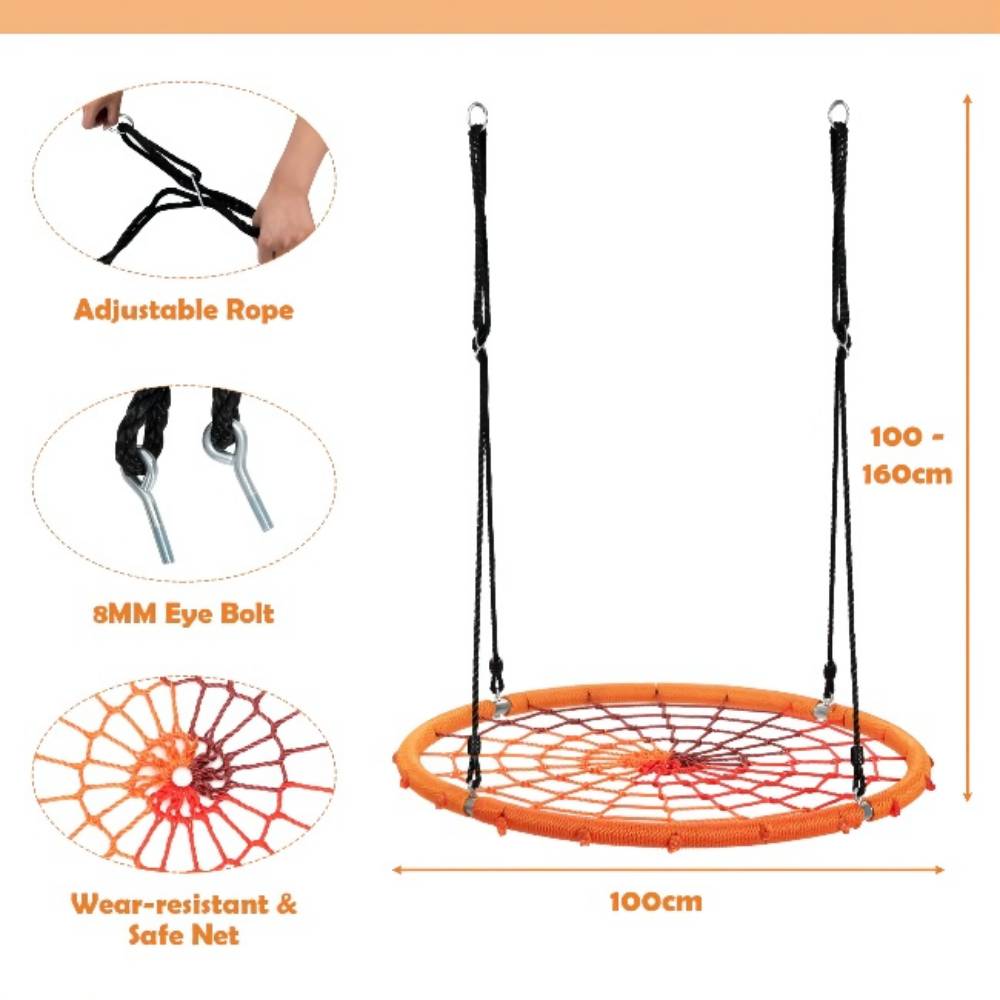 40 in. Web Swing with Adjustable Ropes in Orange